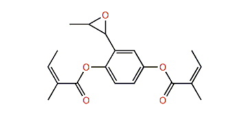 2-(E-3-Methyloxiranyl)-hydroquinone di-angelate